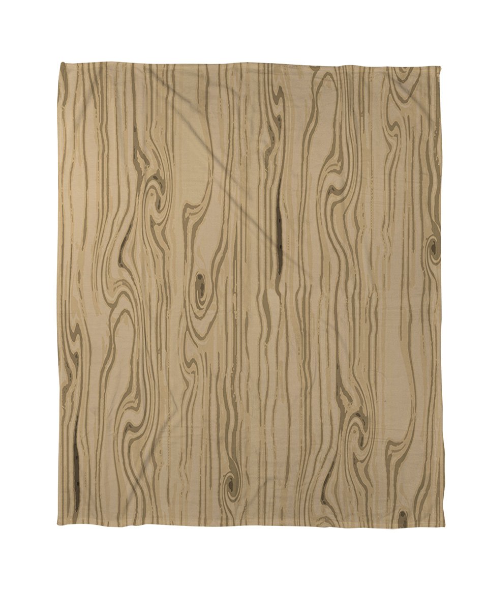 Manual Woodworkers & Weavers Coral Fleece Throw Blanket, 60 by 80-Inch, Wood Grain Large Scale Cream