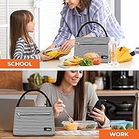 Vista 6 de OPUX, lonchera para mujeres, con aislamiento, bolsa de almuerzo para niñas, para el trabajo, adultos, escuela, pequeña bolsa reutilizable