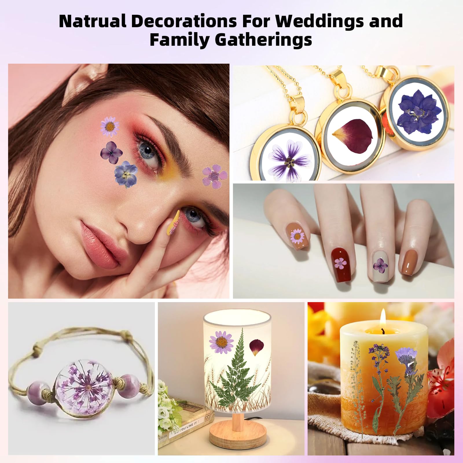 ZMRU Grandes fleurs séchées pressées en vrac de 30,5 cm pour cadre en verre, véritables feuilles de fleurs naturelles séchées pour moule en résine, décoration de gâteau, décorations de vacances, étuis