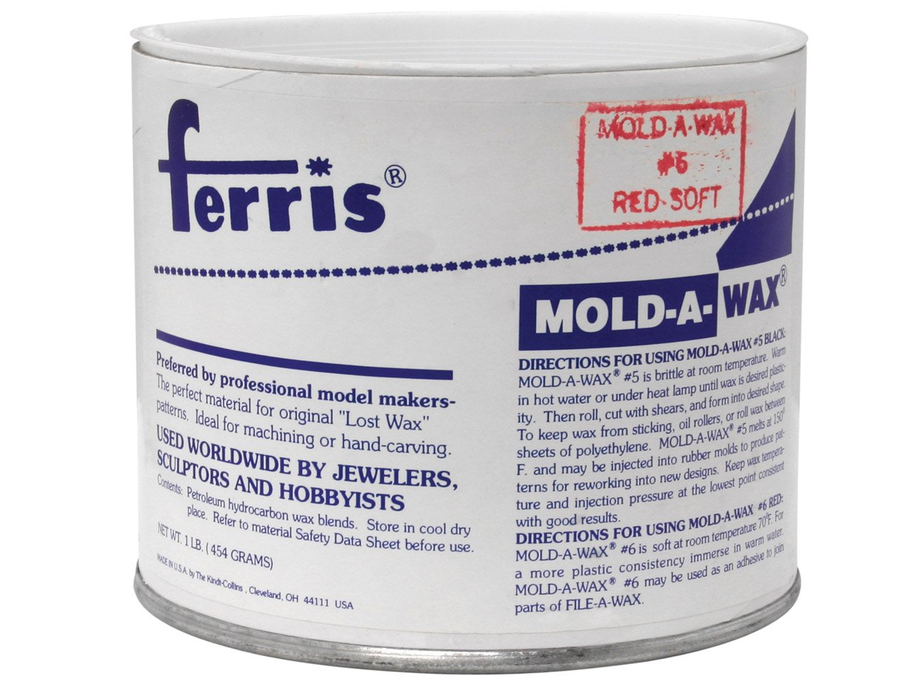 Mould-a-Wax Tub 1lb, Red, Soft Grade