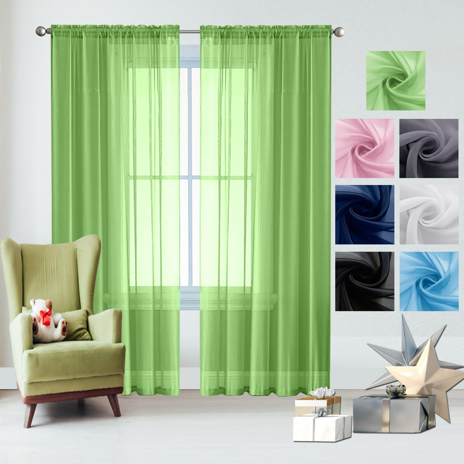 Amazon｜レースカーテン ミラー 一級 遮光 カーテン 240 x 240 cm Uv