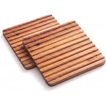 Ironwood Gourmet Sedona Trivet, Set of 2 Acacia Wood Hot Dish Holder