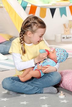 BABY born Soft Touch Boy 43cm With Magic Dummy - Realistic Doll With Lifelike Functions - Soft To The Touch, Flexible Body - Eats, Sleeps, Cries & Uses The Potty - 11 Accessories - Blue, 827963