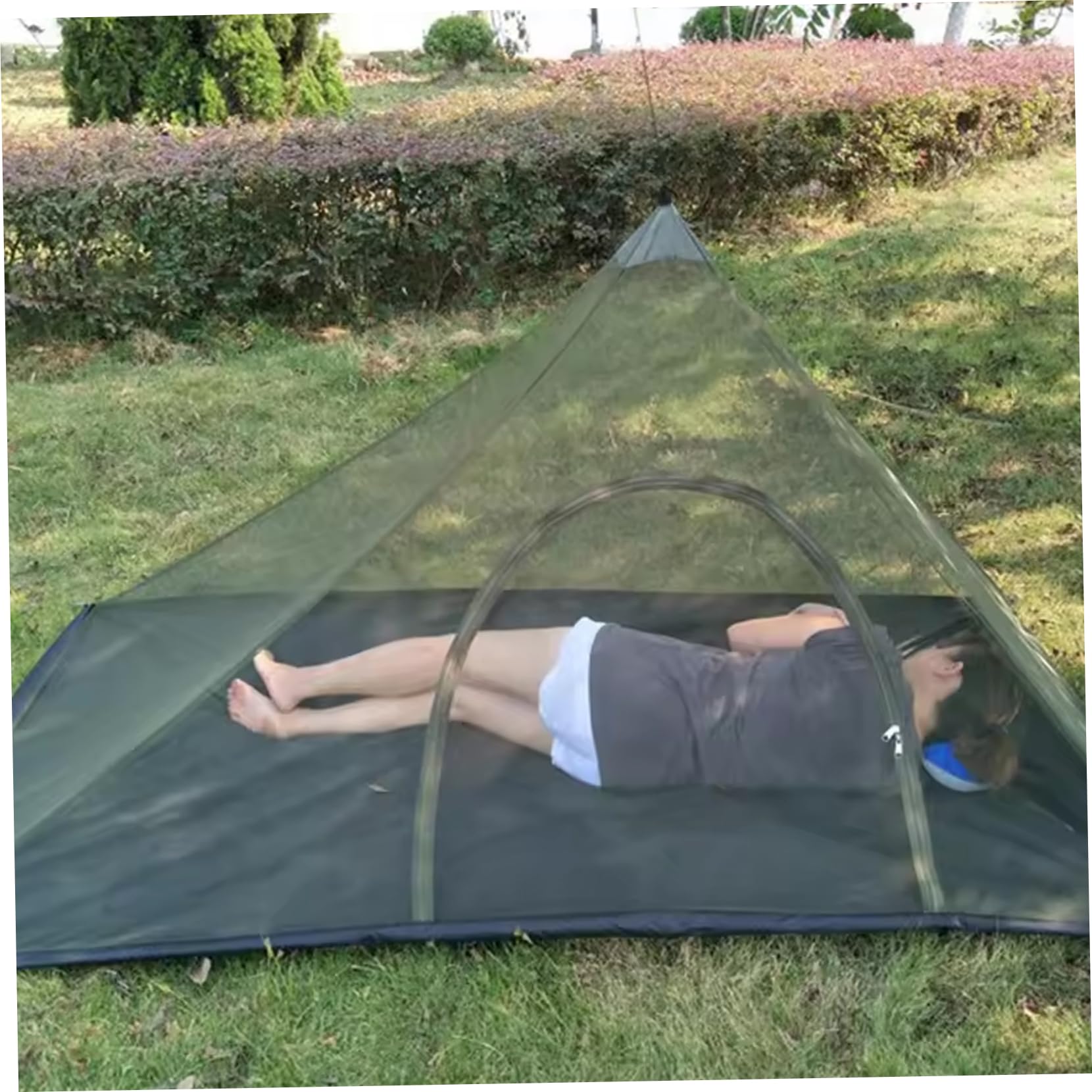 Zanzariera per campeggio, 219 x 119 x 99 cm, portatile, con cerniera, amaca da campeggio con zanzariera, tenda da auto con tappetino impermeabile per viaggi all'aperto per letto