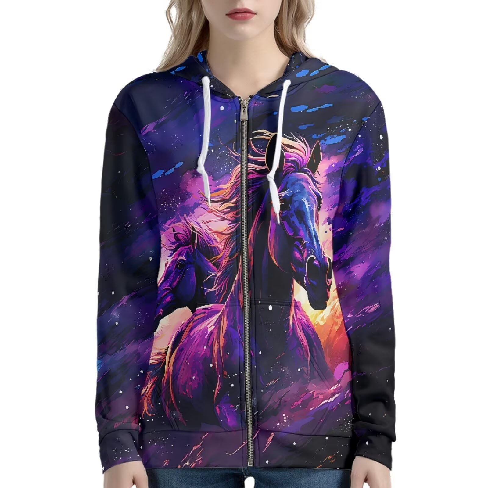 Damenmode Hoodies & Sweatshirts Lose Sweatshirt Hoodie Casual Kordelzug Kapuzenjacke mit Taschen