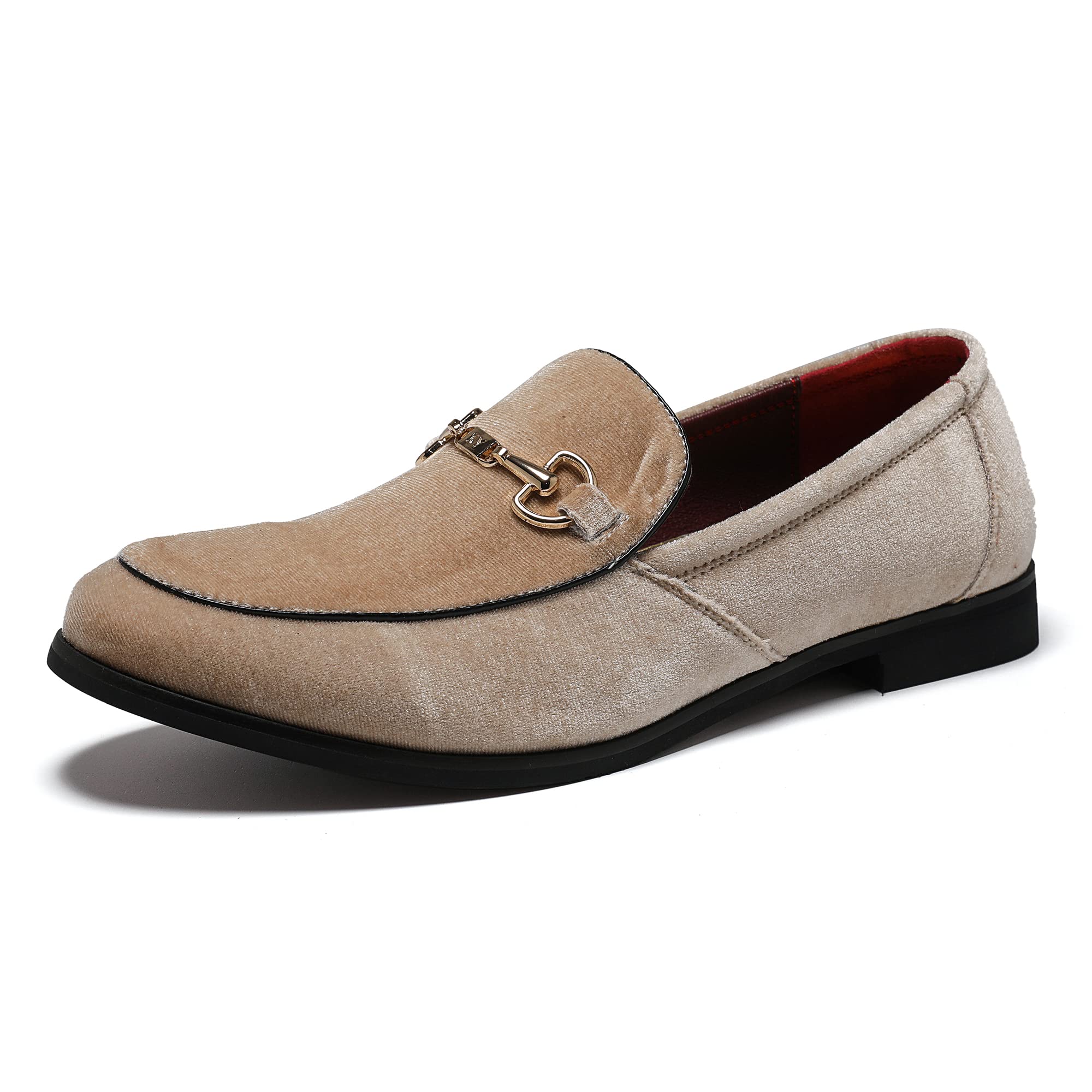 LCQL Men's Luxury Velvet Penny Loafer Shoes Noble Slip-on Suede Loafers Smoking Slippers Plus Size 7-13