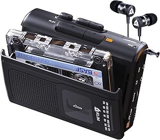 KLIM K8 Audio Cassette Player + Cassette Recorder + New Walkman Cassette Player + AM/FM Cassette Radio + Built-in Microphone and Speaker + Headphone Jack