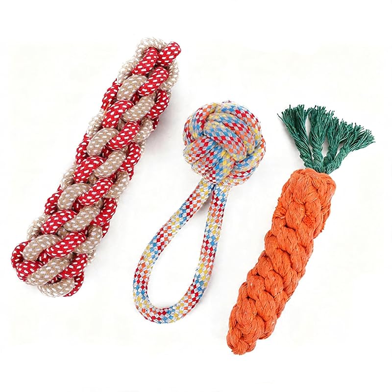 Brinquedo de Corda de Algodão para Cães Pequenos Hoyweo Corn Cob Set, Conjunto com 3