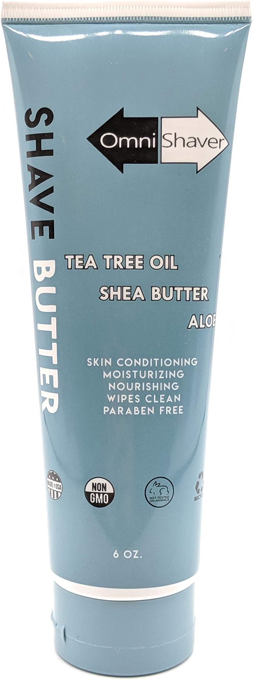 Shave Butter – Moisturizing Shaving Cream for Men & Women | Sensitive Skin Formula | Travel Size 6 oz | Aloe, Tea Tree & Shea Butter - Pack of 1