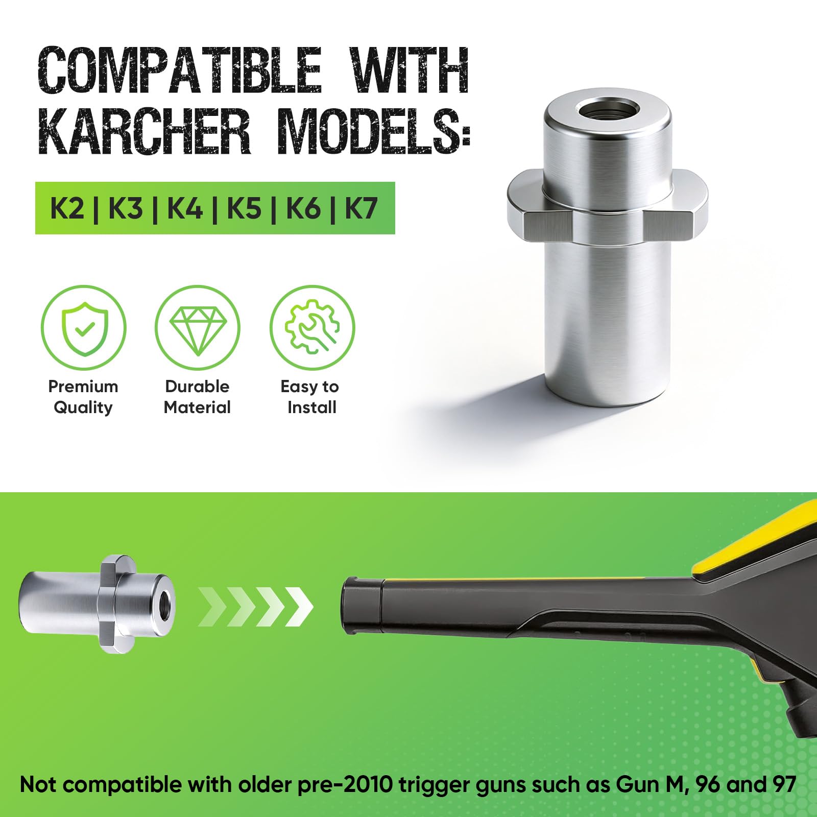 Desatascador de Tuberías a Presión 15m, 400 Bar/5800 PSI, manguera fina y flexible compatible con Serie K K2–K7, con boquilla de penetración para curvas, tuberías estrechas y desagües obstrui