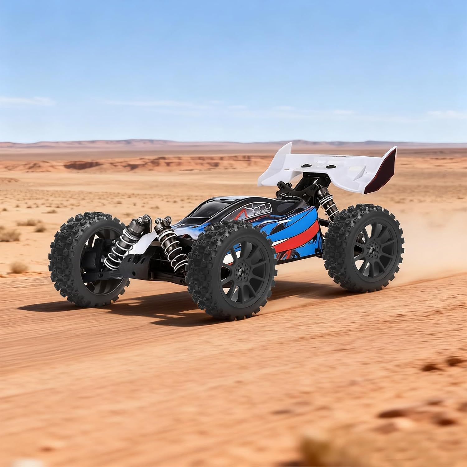 1/8 RC Car Tires and Wheels, daitoku 17mm Hex RC Buggy Tires for 1/8 Arrma Typhon 3S 6S HSP Kyosho MP10 (Black)