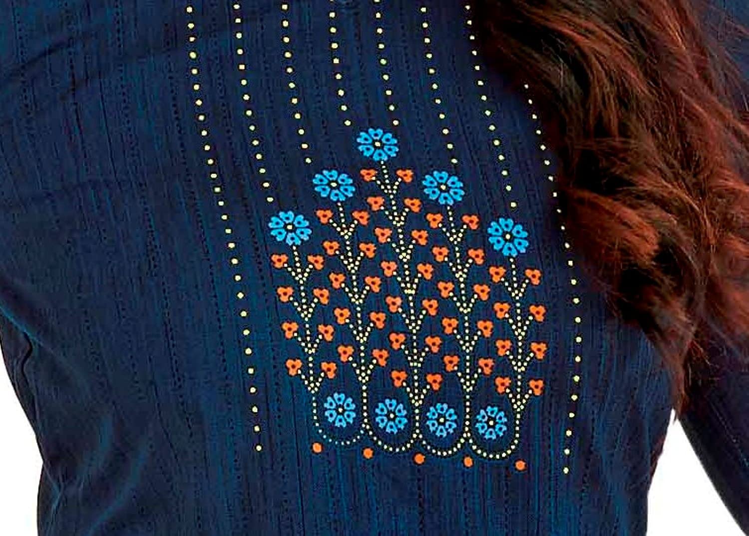 Miraan Women's Cotton Unstitched Dress Material (SGPRI1517 Blue Free Size) 1