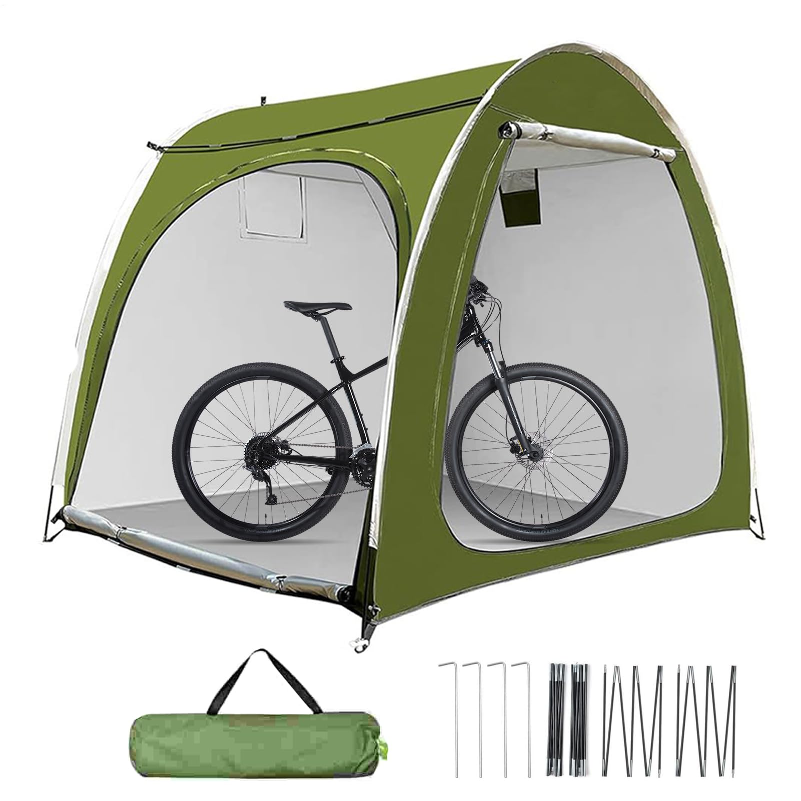 Ripostigli Portabici Resistente Ai Raggi UV E Alle Intemperie, Pieghevole, | Copertura Moto Esterno Copertura Bici E Moto Esterno Da Giardino Cortile Campeggio Terrazza Prato