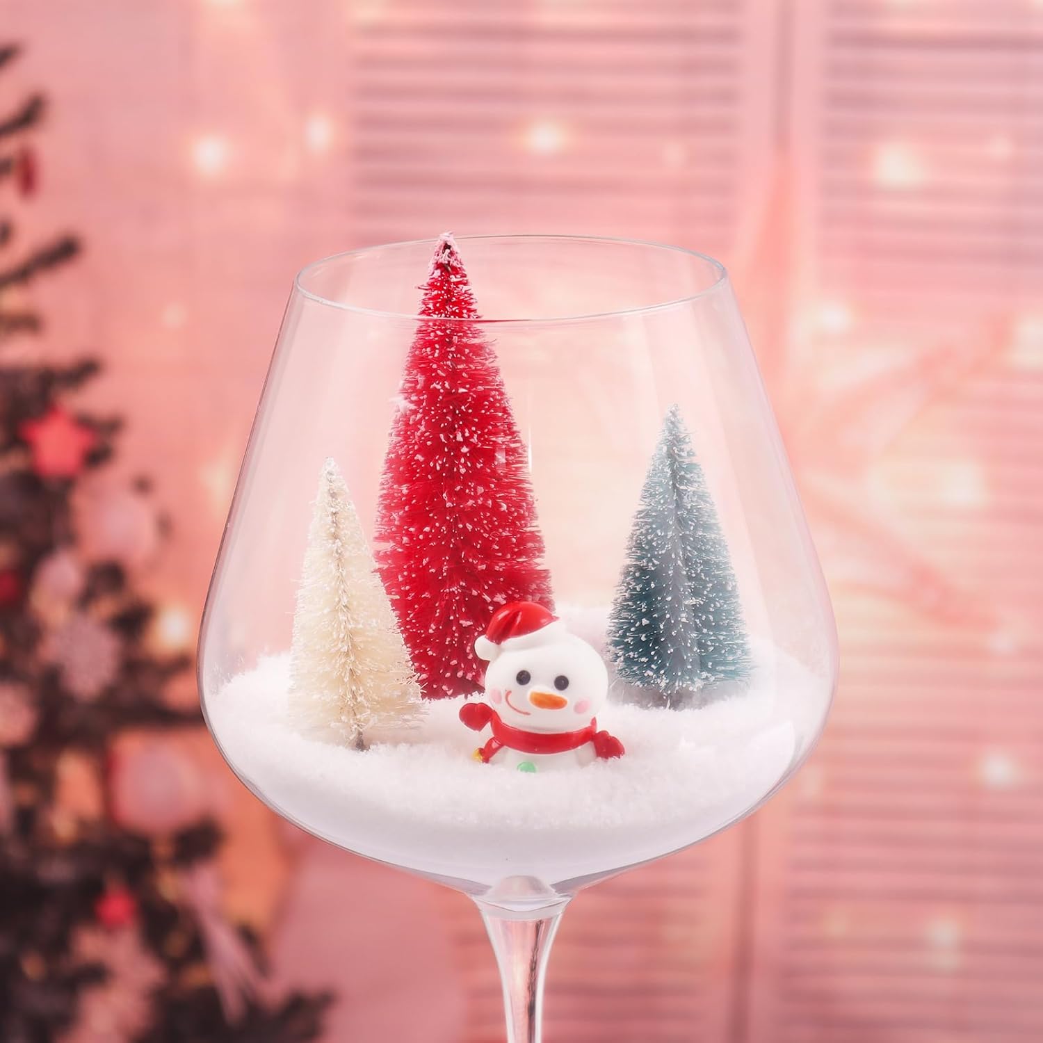 Colorful Mini Pine and Plastic Tabletop Christmas Trees