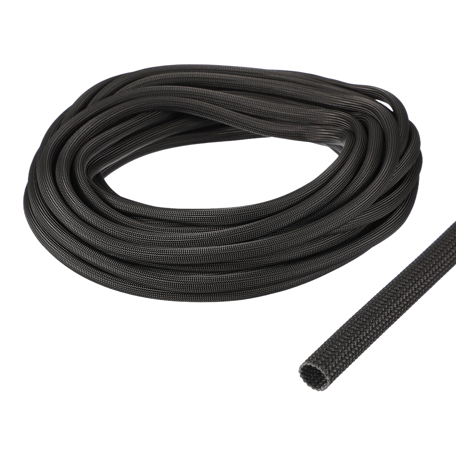sourcing map Insulation Cable Protector,5mm/0.20 Inch-10m/33 Feet High TEMP Fiberglass Sleeve Black