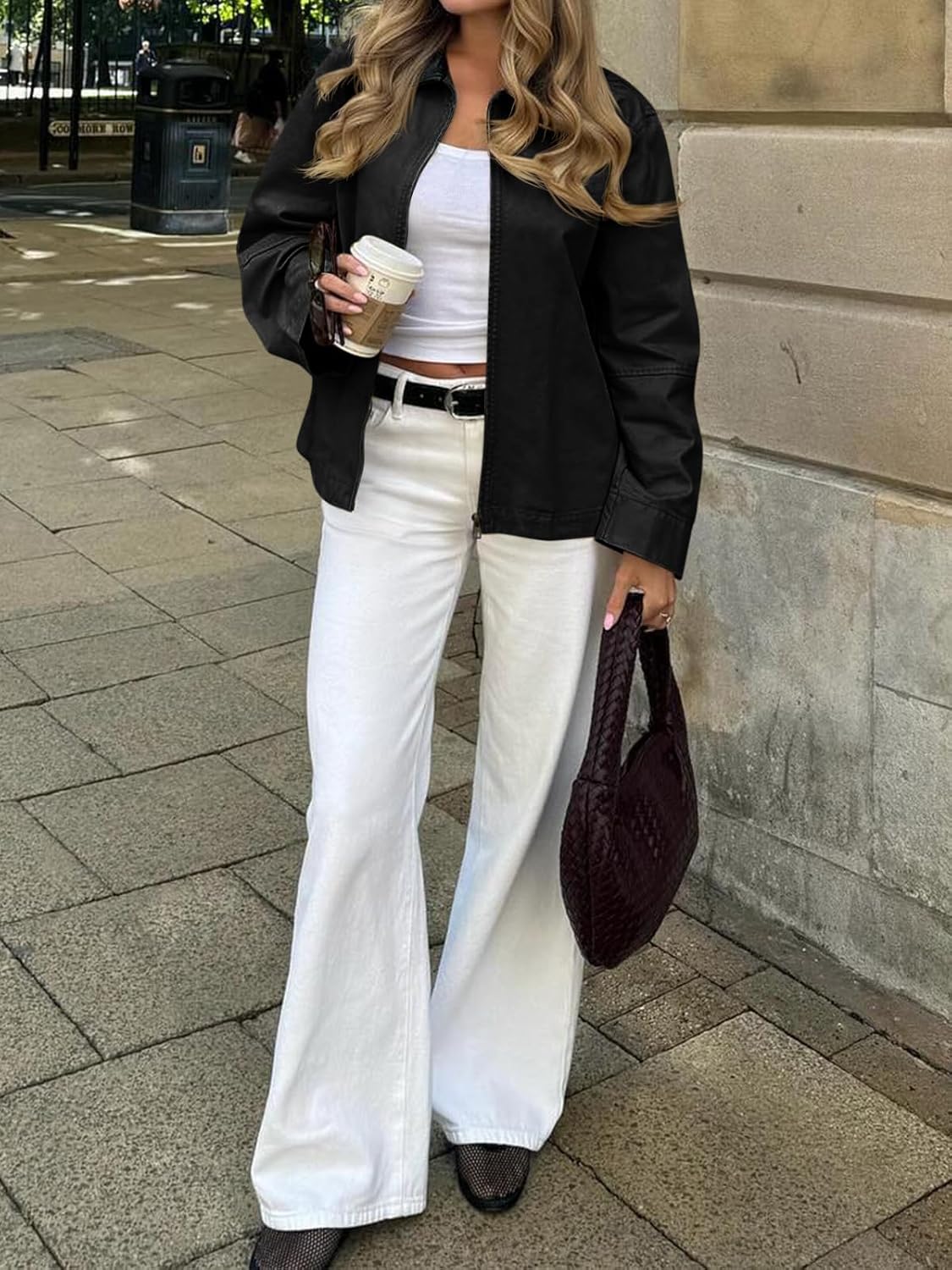 Cicy Bell Womens Barn Jackets Casual Zip Up Cotton Canvas Oversized Lightweight Coats Winter Spring Outfits - Image 6