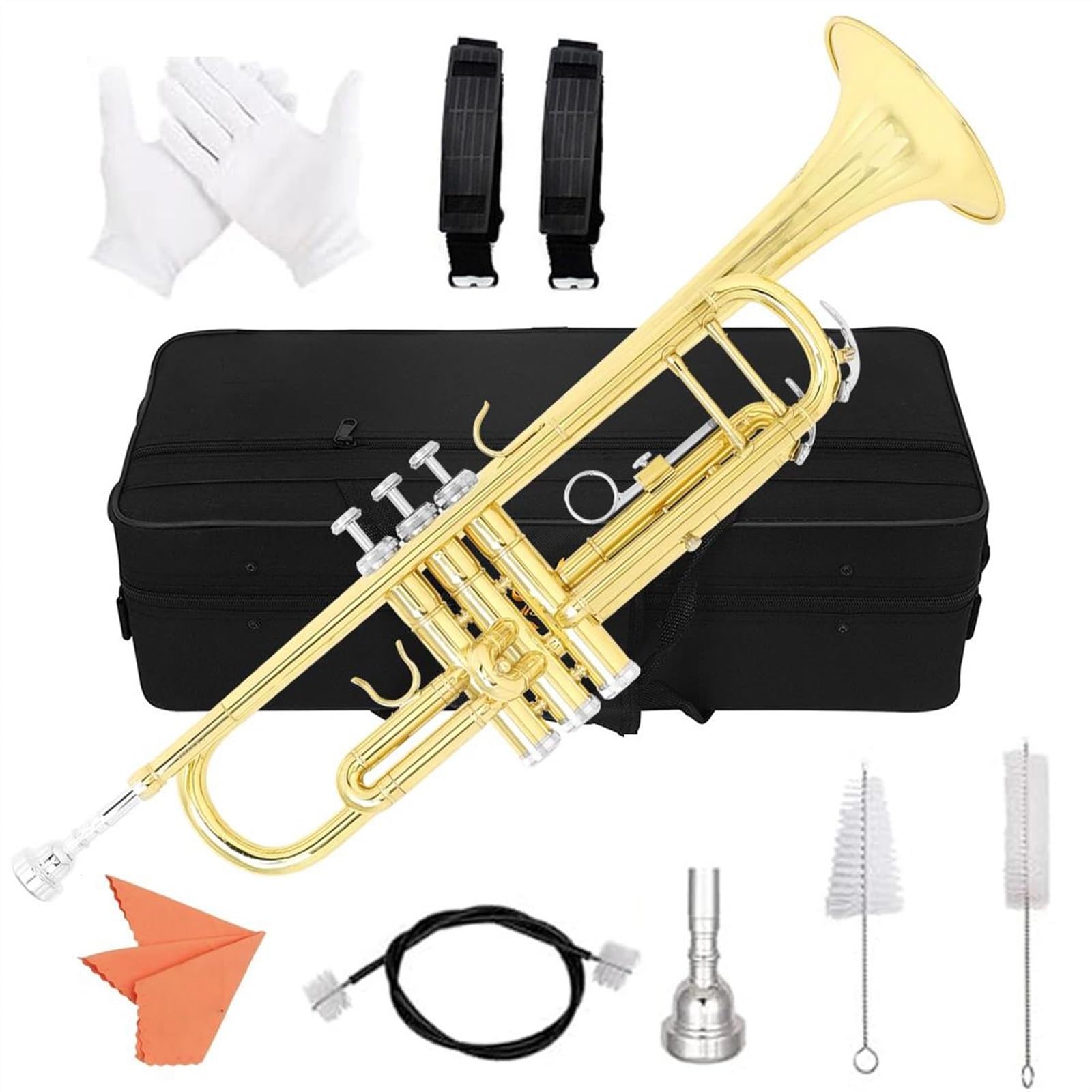 Amazon | トランペット 初心者 ゴールド Bb 標準トランペット