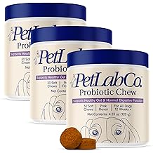 PetLab Co. Probiotics for Dogs, Support Gut Health, Occasional Diarrhea, Digestive Health &amp; Seasonal Allergies - Pork Flavor - 30 Soft Chews - Packaging May Vary (Value 3-Pack)