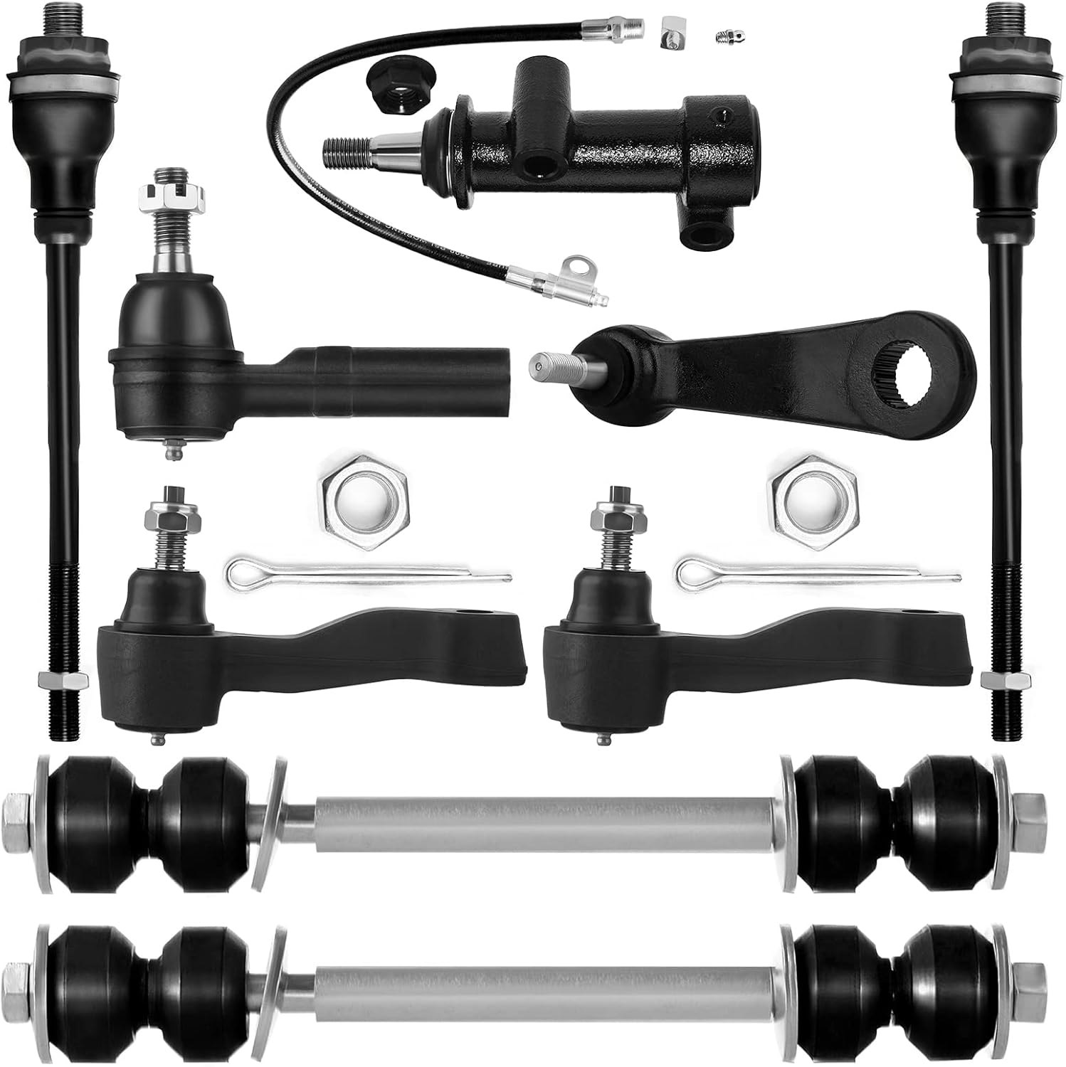 ASAPE Front Tie Rod Idler Arm Suspension Kit Replacement for 2007 for GMC Sierra 2500 HD Classic 1999-2004 for GMC Sierra 2500 2007 for Chevrolet Silverado 2500 HD Classic - 9PCS Set