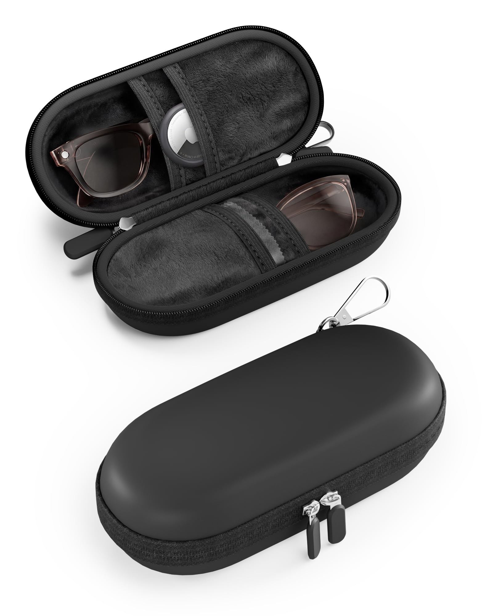 ProCase Custodia per occhiali da sole, porta occhiali da sole, organizer con gancio in metallo e fodera interna in velluto, porta occhiali, custodia per occhiali