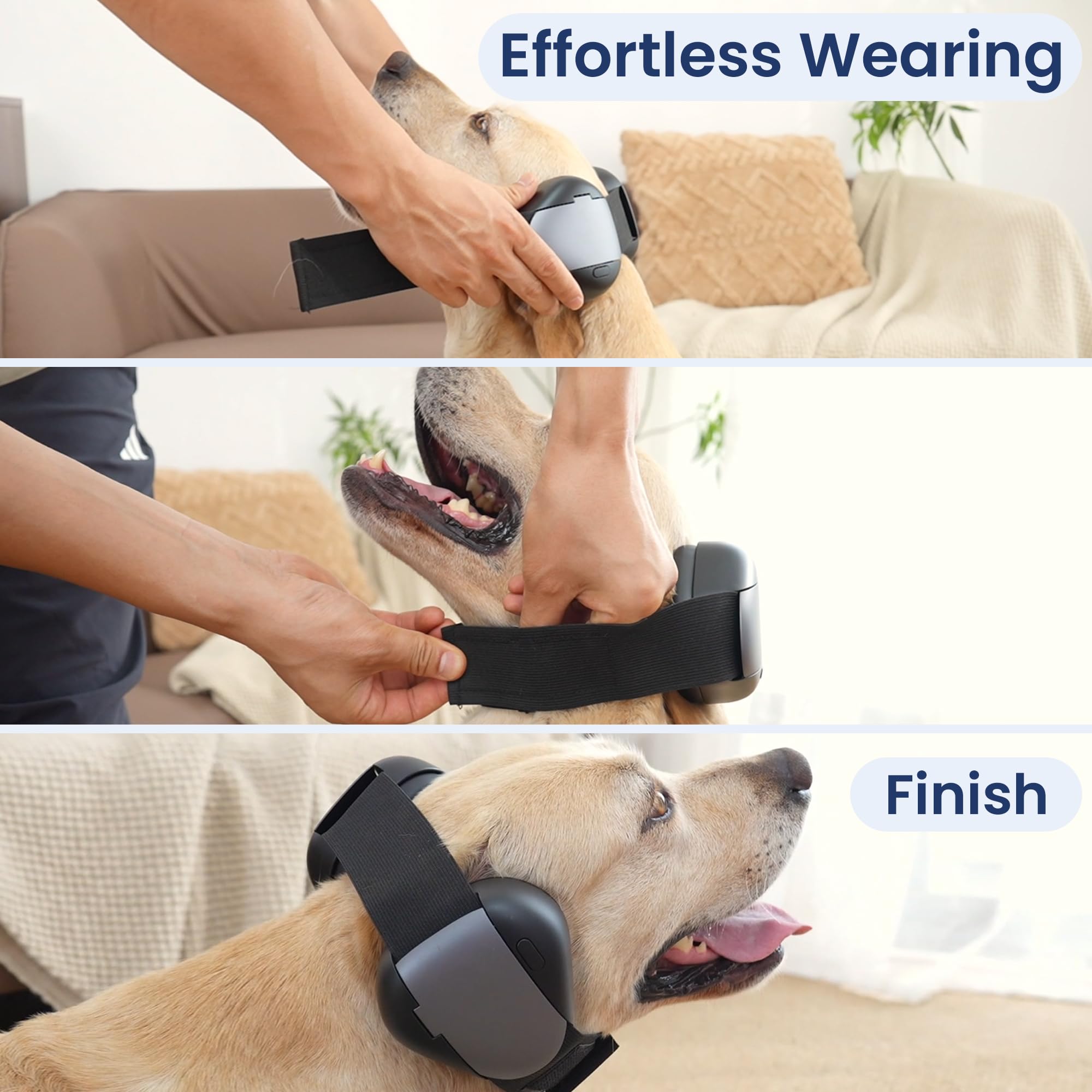 Casque anti-bruit pour chien avec sangles réglables et flexibles 35 dB NRR
