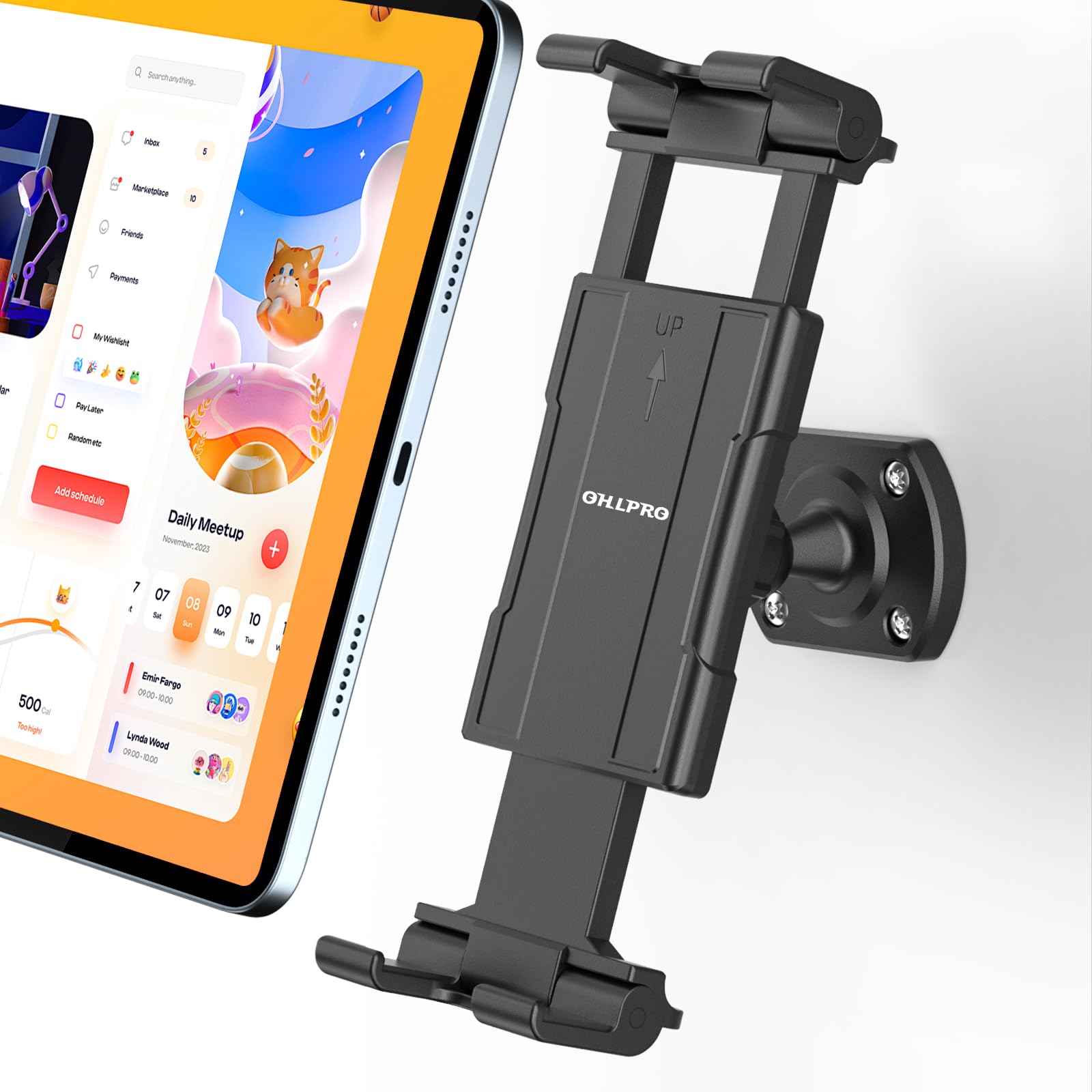 OHLPRO Tablet Wandhalterung Halter, ipad Halterung Wand mit Klebebasis Universal Handy Wandhalterung Tablethalterung Kein Bohrer Kompatibel mit 5-12.9'' iPad Smartphone Galaxy Tab Switch eReader