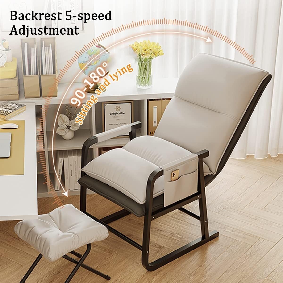 折りたたみ式リクライニングサンラウンジャーチェア、調節可能な