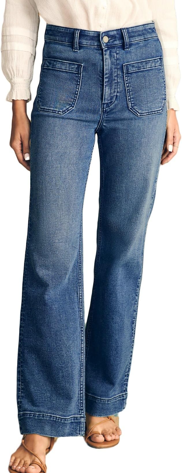 Astylish Womens Wide Leg Jeans High Waisted Stretchy Straight Leg Jeans Loose Trendy Denim Pants with Pocket