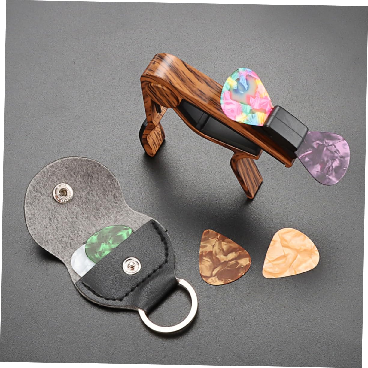 TOYANDONA 4juegos Accesorios Para Guitarra Capo y Púas Soporte Para Guitarras Acústicas y Eléctricas Total