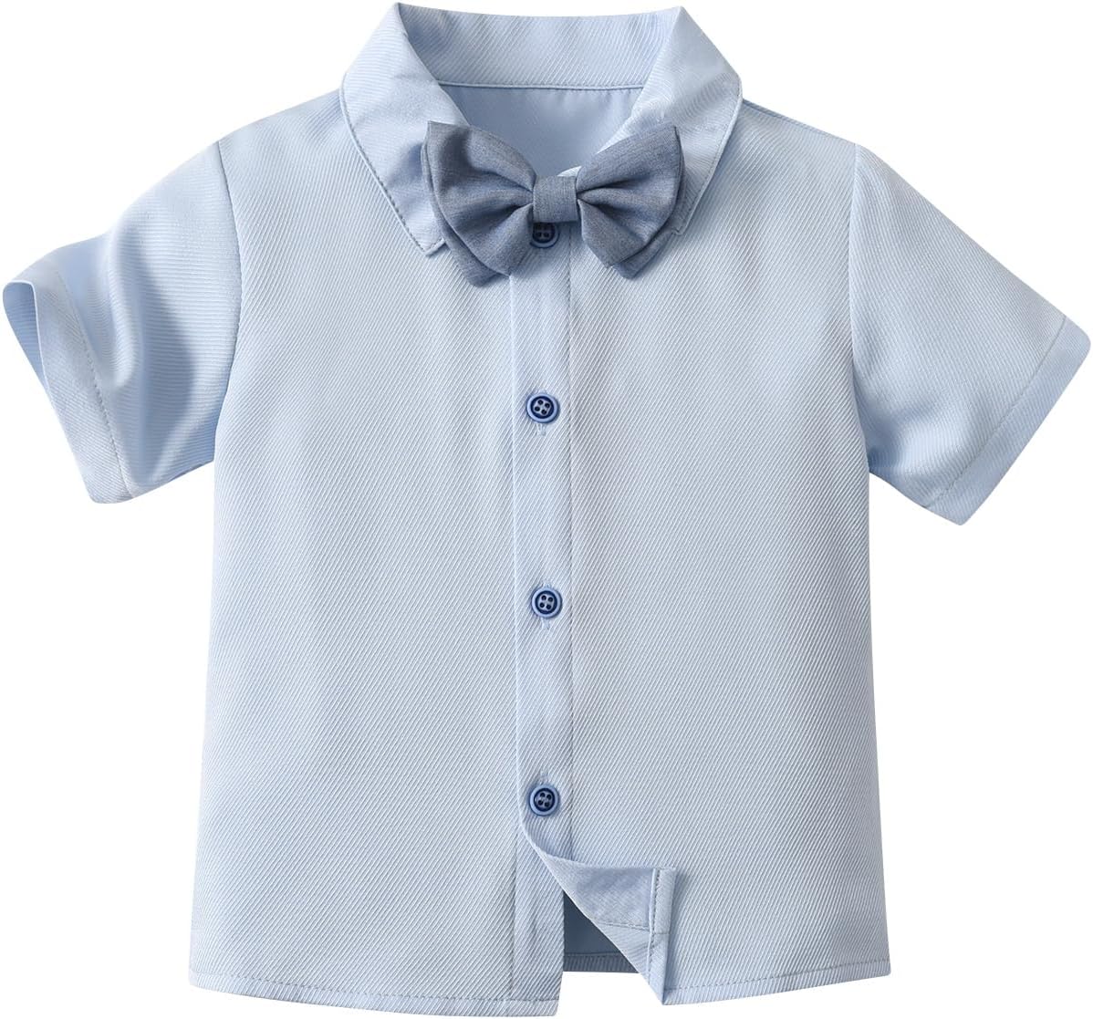 Boarnseorl Baby Boys Shorts Sets, Infant Shirt+Shorts+ Tie+Suspenders,Toddler Outfits Suits - Image 3