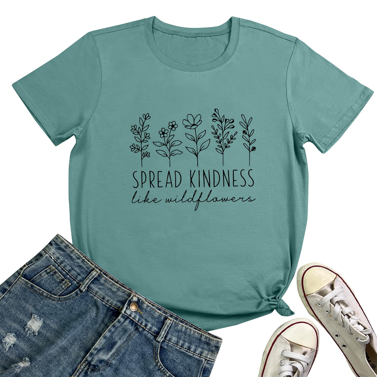 ROSEPARK Womens Graphic Tees Spread Kindness Cute T Shirts