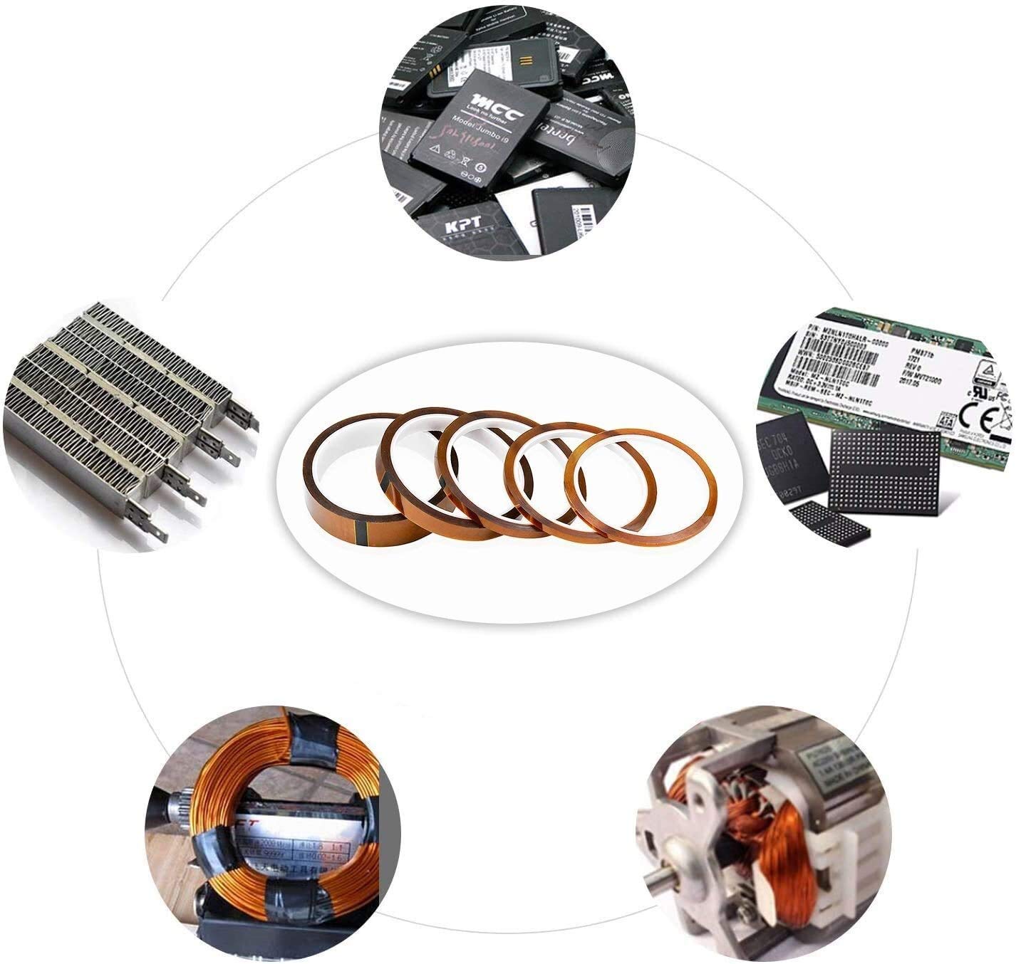 Hochtemperaturbeständiges Klebeband, Polyimid für Sublimationsband, verschiedene Größen, Thermotransferbänder, 3D-Drucker usw. bis 280 ℃