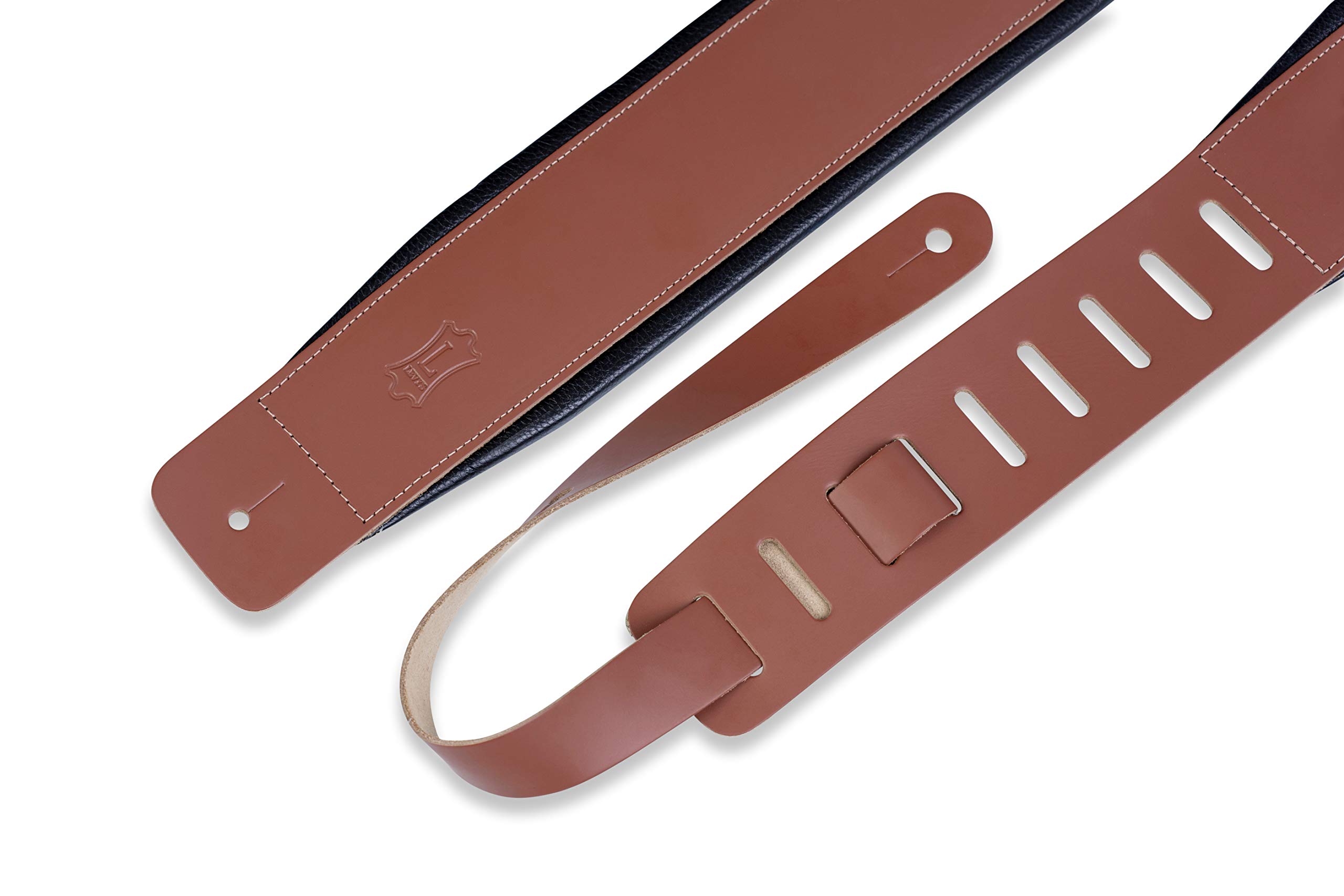 Levy's DM1PD‐BLK 3-inch Leather Guitar Straps