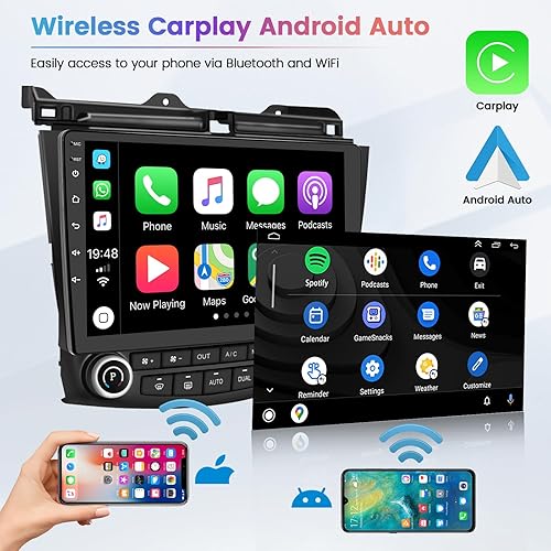 Miniatura 18 de Radio de coche Android 2+64G para Honda Accord 2003 2004 2005 2006 2007, 9 pulgadas pantalla táctil Radio inalámbrico Carplay Android Auto, WiFi