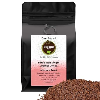 Peru Single Origin Coffee | Organic | Medium Roast | Fresh Roasted 12oz 1-Pack, Ground