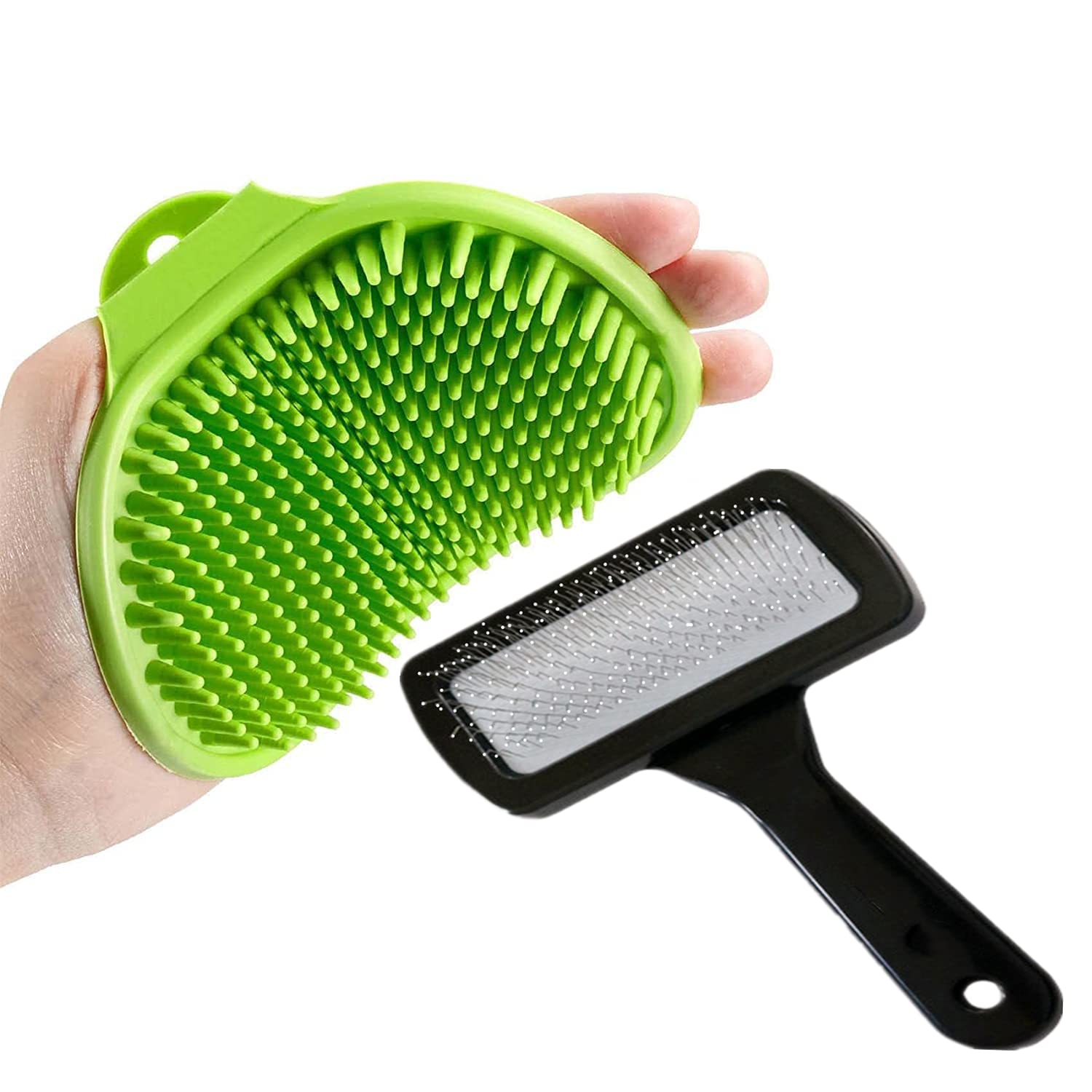 Dog Bath Brush, Soft Silicone Pet Shampoo Massage Dispenser Grooming Shower Brush for Short Long Haired Dogs and Cats Washing