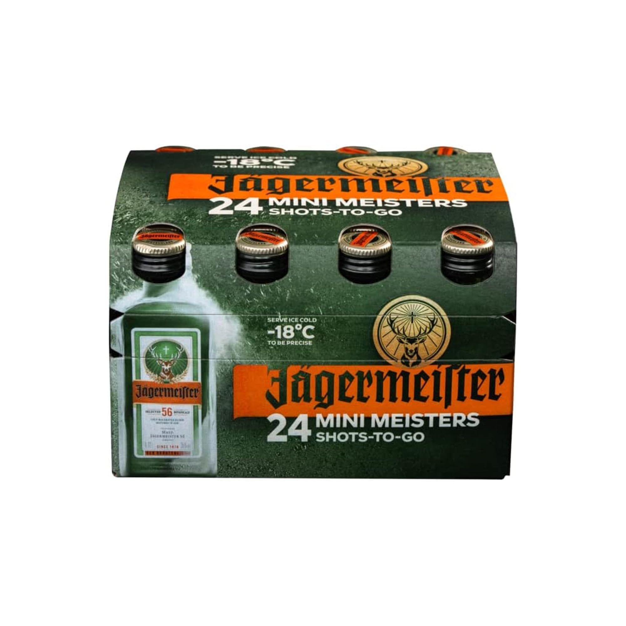 JÄGERMEISTER - Licor de Hierbas Pack 24 x 20 ml, con 56 Ingredientes Naturales