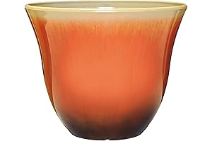 Classic Home and Garden Honeysuckle Resin Flower Pot, Tequila Sunrise
