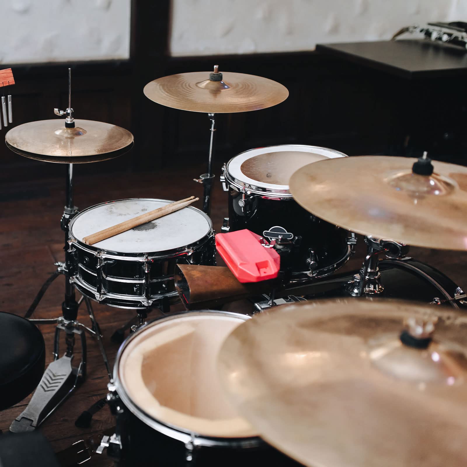 sourcing map 20 Zoll Trommelfell Percussion Mesh-Trommelkopf Schlagzeug Patch, Schwarz, Doppelschichtig, Mesh-Form, Silent Mute Drum Skin Drum Practice Percussion Instrument Zubehör