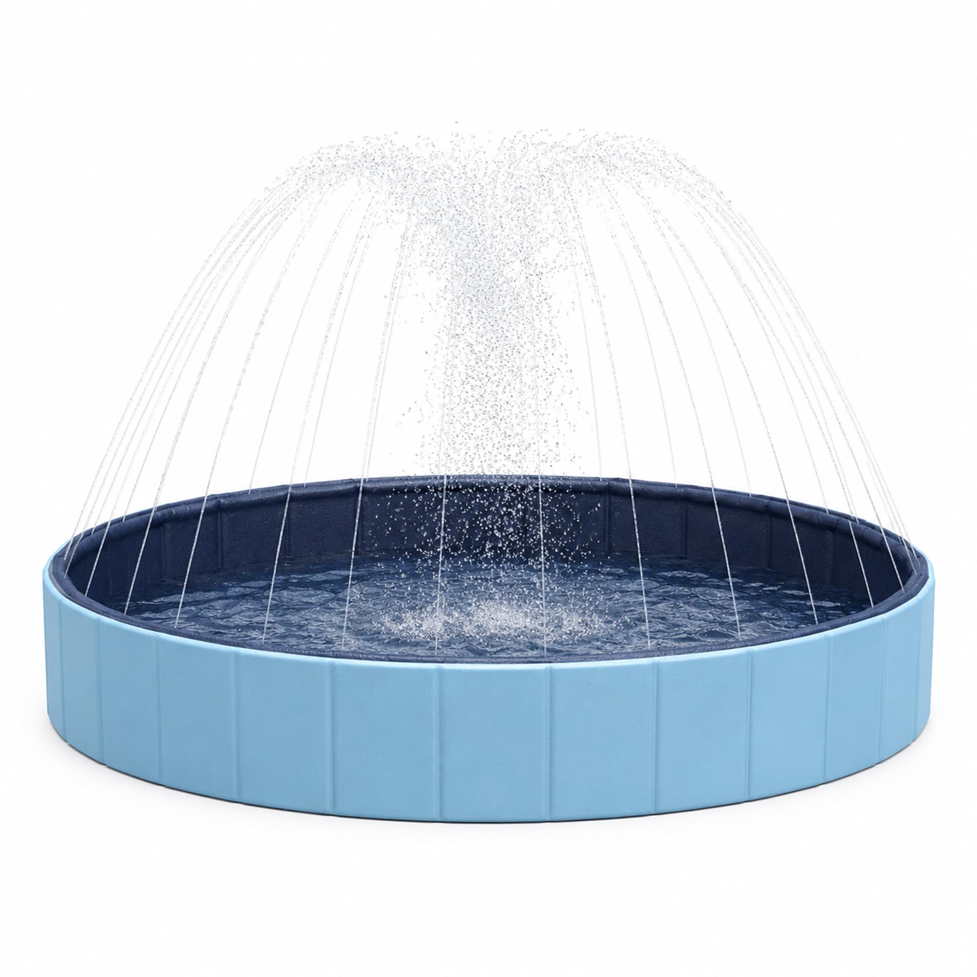 Piscina Rotonda Pieghevole con Fontana, Fuori Terra Non Gonfiabile
