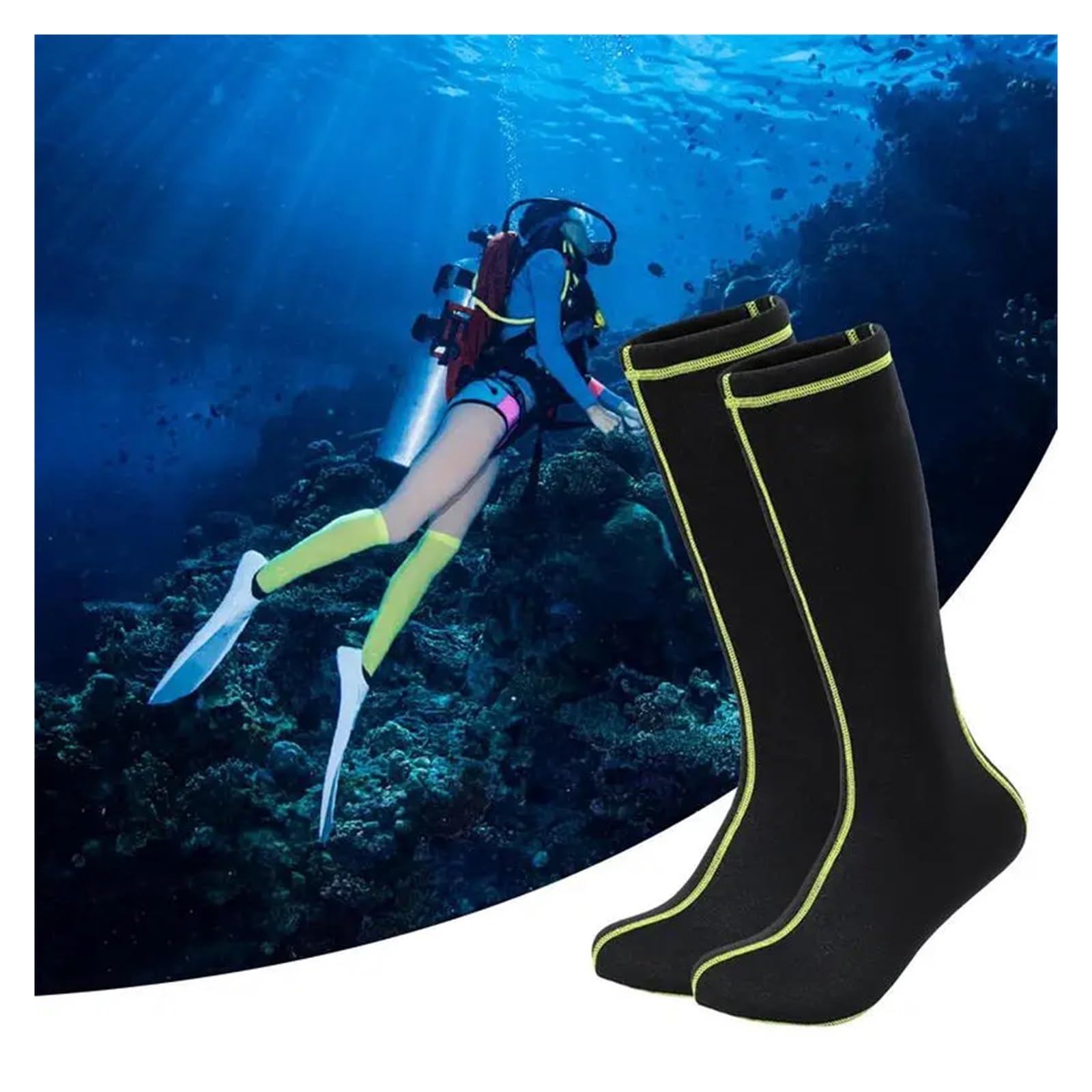 Calzari Sub Calzini Da Muta In Neoprene Antiscivolo, Anti-sabbia, Elastici, For Beach Volley, Calzini Lunghi Fino Al Ginocchio For Nuoto E Immersioni