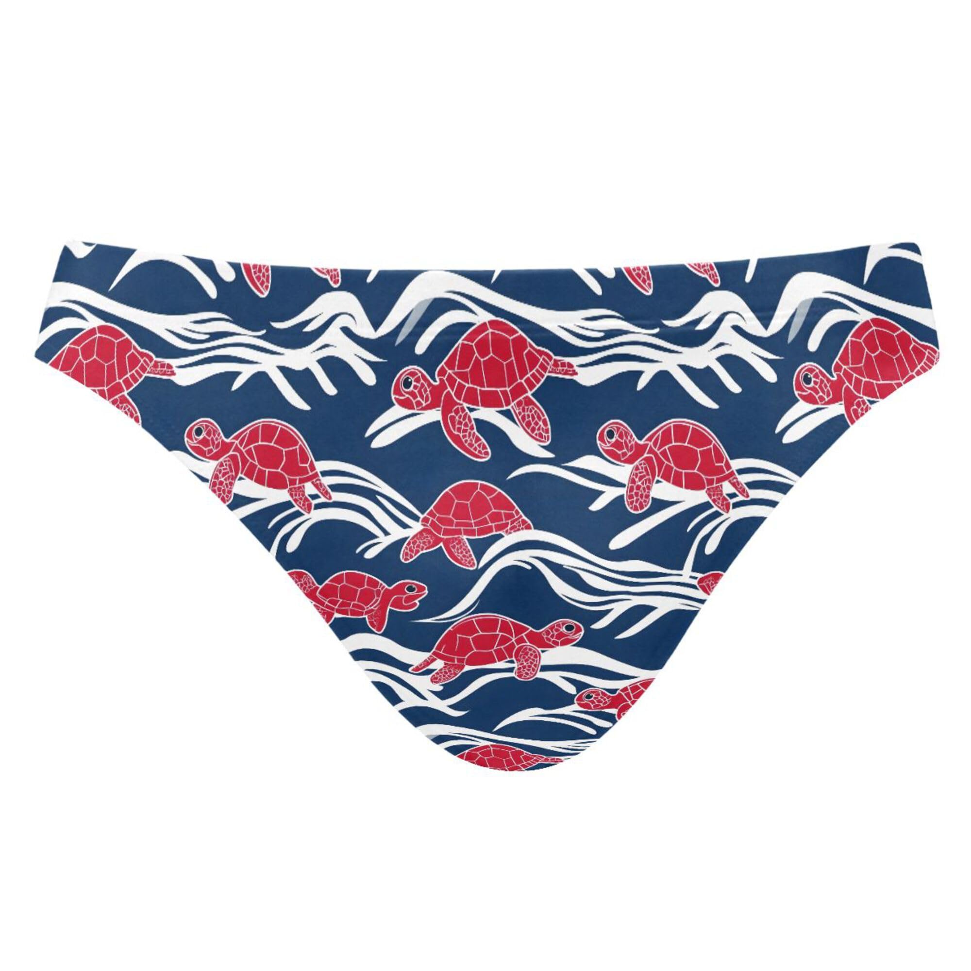 Sea Turtle Red Mens Swimwear Swim Briefs Bikini Swimsuit for Summer Beach L B0403670