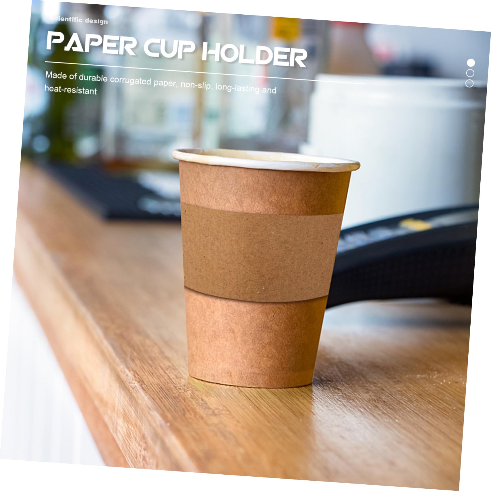 FONDOTIN 6pièces Support Tasse à Café Papier Manchon Anti-brûlure Pour Maison Bureau Porte-gobelet Polyvalent Et Facile à Nettoyer