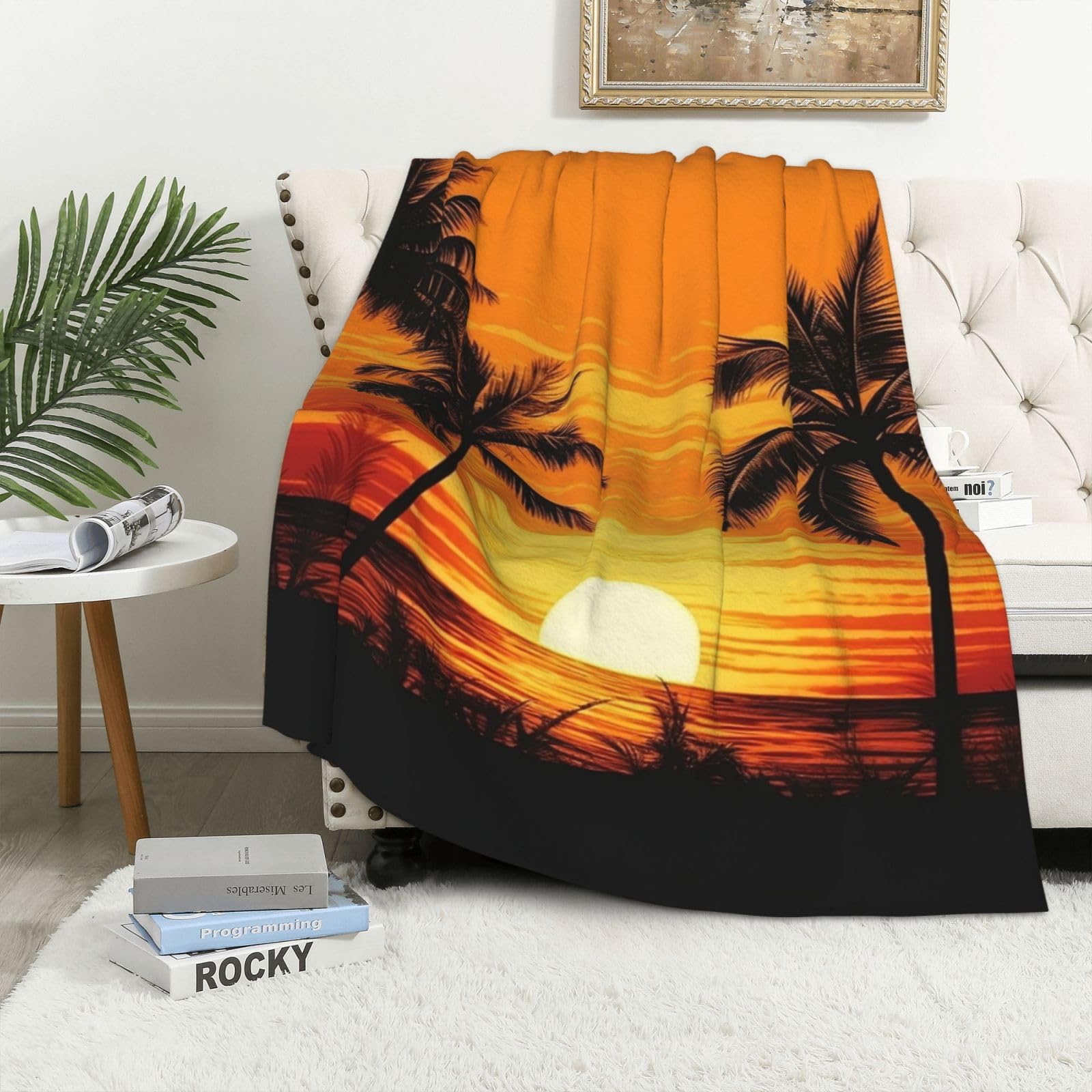 Couverture polaire en flanelle chaude et légère plaid réversible doux pour lit et canapé