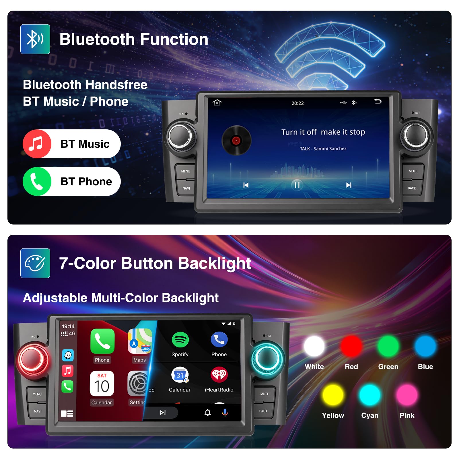 7'' Autoradio CarPlay pour 2005-2009 Grand Punto 2007-2012 Linea
