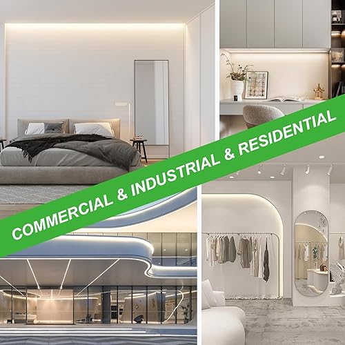 Miniatura 9 de JOYLIT Tira de luces LED COB de 49.2 pies49.2 ft, 24 V, 4000 K, blanco natural para interiores, 480 LEDsM de alta densidad, CRI 90+, cinta flexible