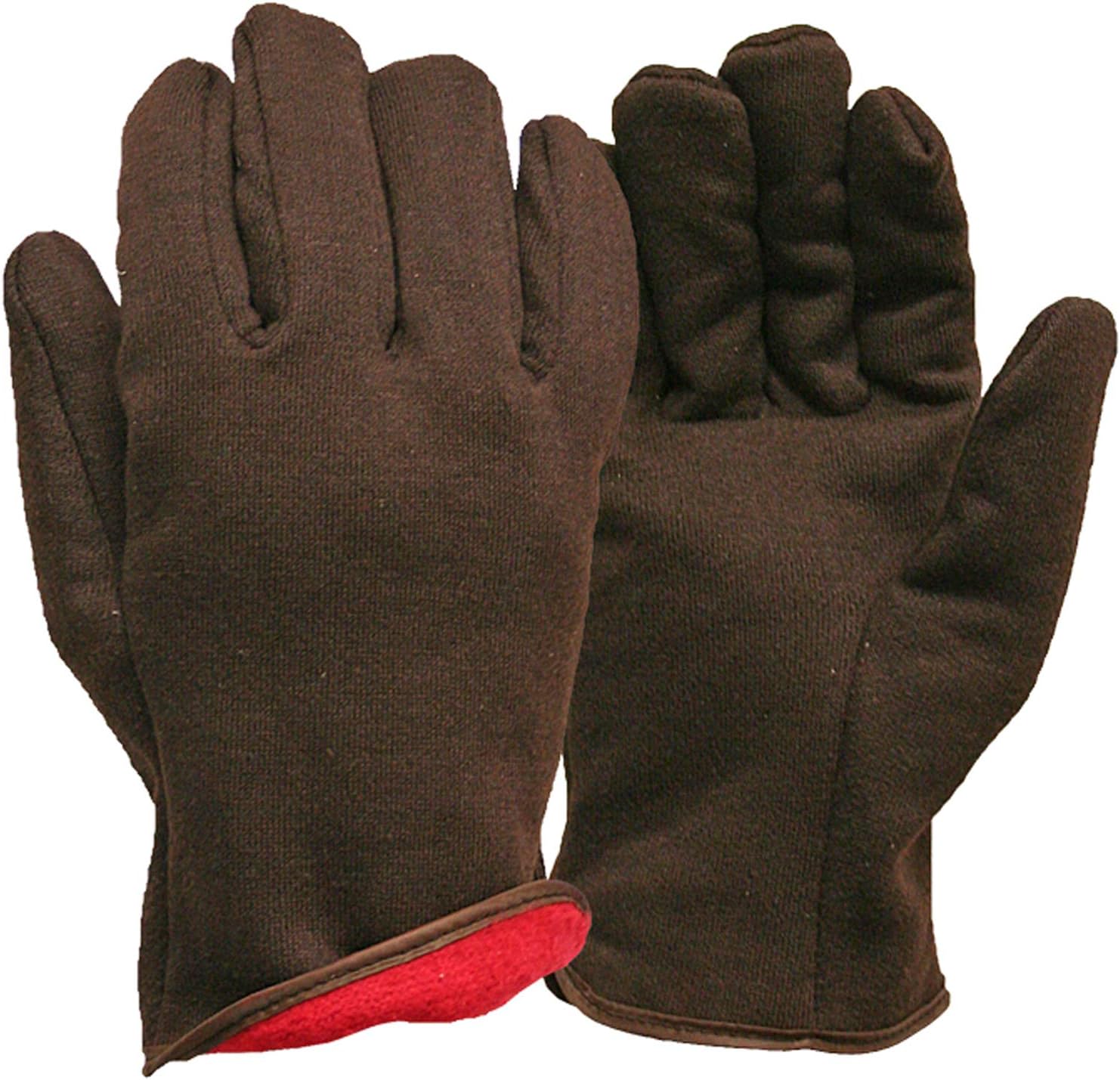 True Grip Brown Jersey Insulated Cold Weather All Purpose Gloves | Fleece Lining