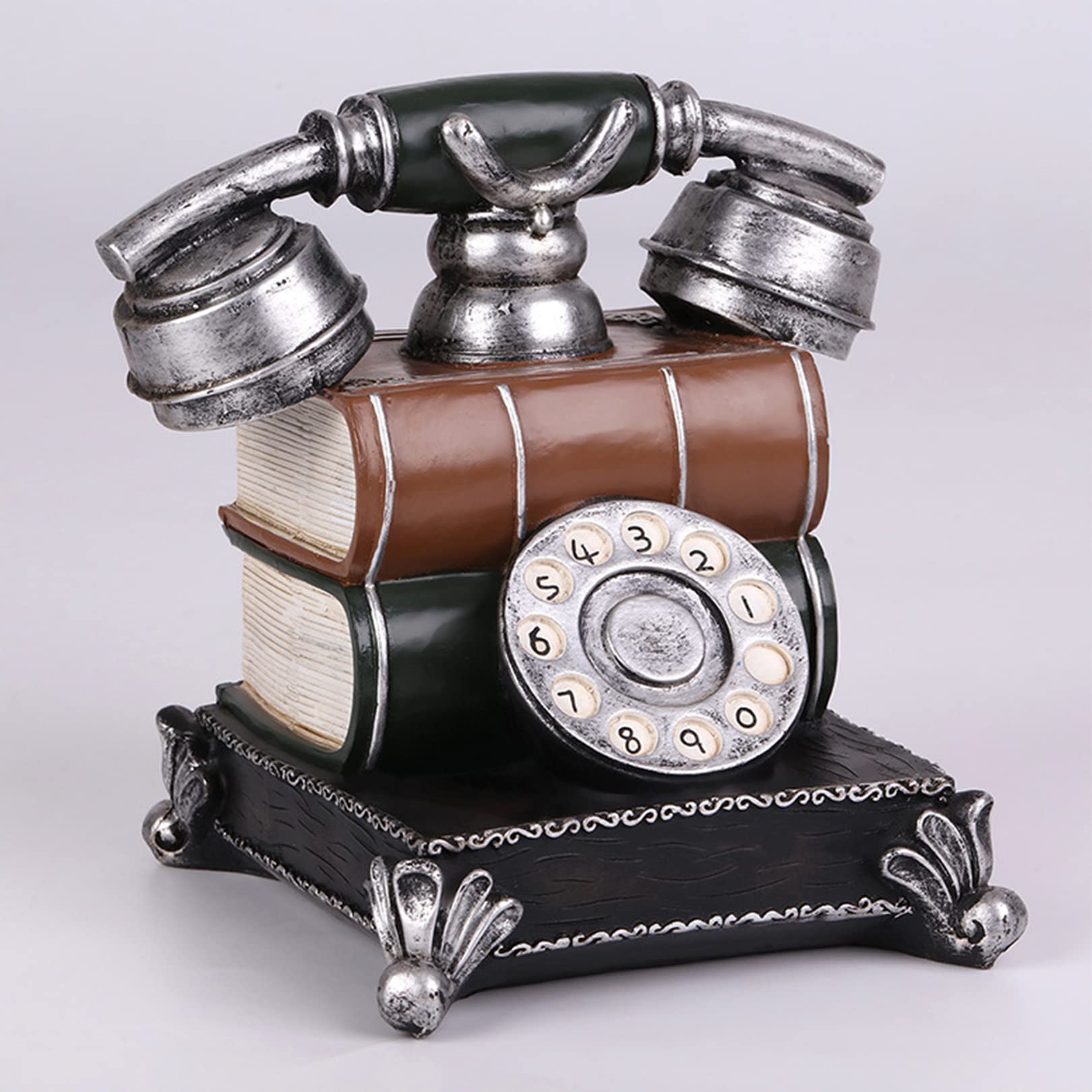 Téléphone rétro tirelire présentoir antique en résine pour décoration de bureau