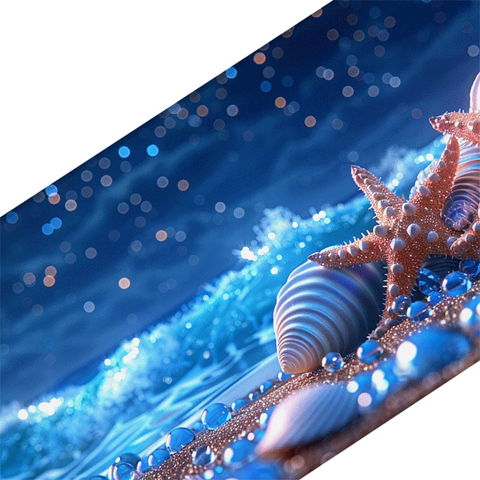 Conchiglia Tappetino Mouse Gaming xxl 1000 x 500 mm, Tappetino Scrivania Blu Con Bordi Cuciti, Presa Stabile su Superfici Lisce, Impermeabile Antiscivolo Mouse Pad per Gaming Accessori Regalo q2-168