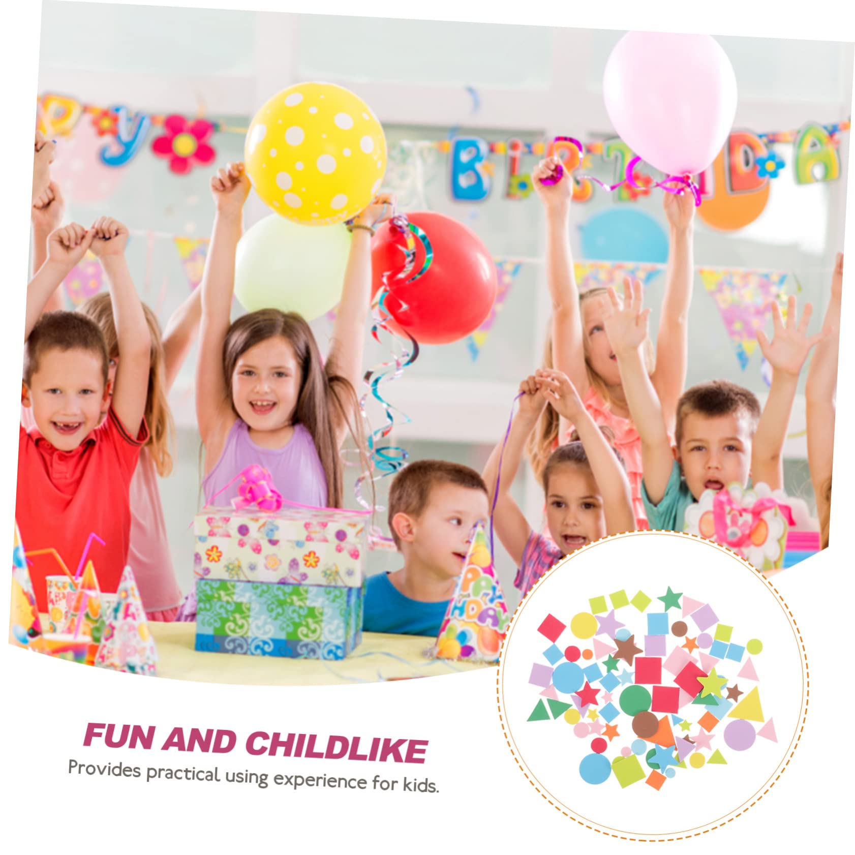 SOIMISS 4 Juegos Pegatinas de Espuma Geométricas Autoadhesivas Manualidades Infantiles de Creativo Decoración de Habitaciones y Actividades DIY